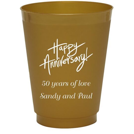 Fun Happy Anniversary Colored Shatterproof Cups